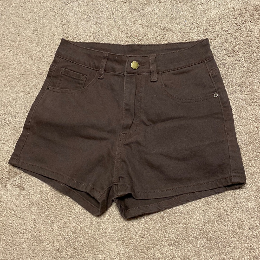 Brown Shein jean shorts